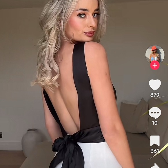 Zara viral satin backless top in black with tie on the back - Picture 1 of 8